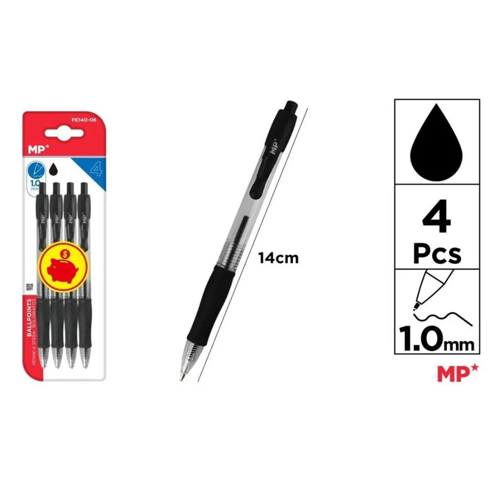 MP PENNA SCATTO 1.0MM NERO - 4PZMp