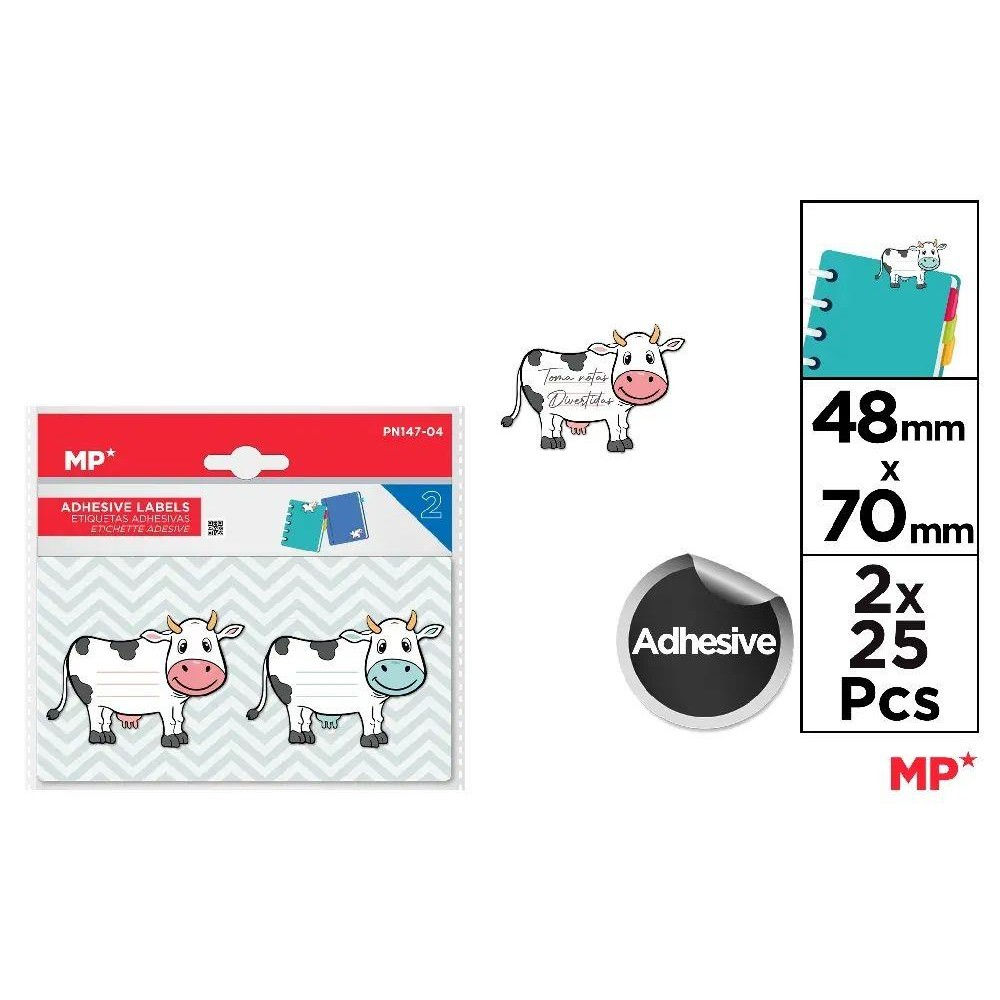 MP ETICHETTE ADESIVE COW - 2x25PZMp
