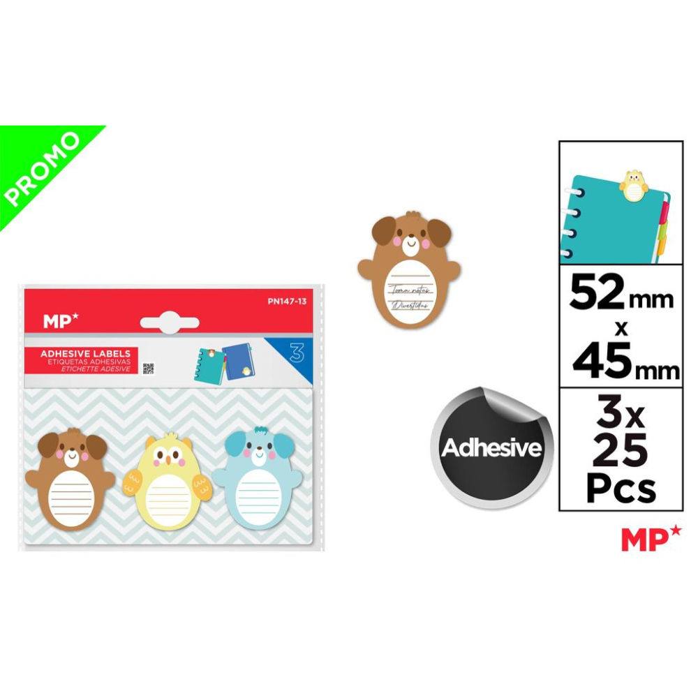 MP SEGNAPAGINE ADESIVI 52X45MM 25PZ CUCCIOLIMp