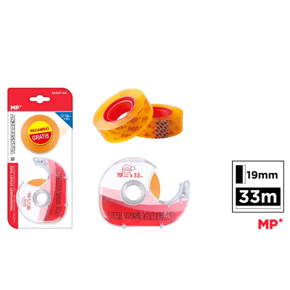 MP NASTRO ADESIVO 19MM*33M 2PZ ARANCIONE TRASP + DMp