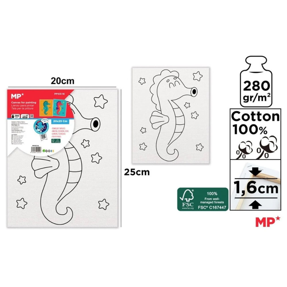 TELA PRESTAMPATA 20X25CM CAVALLUCCIO MARINOMp