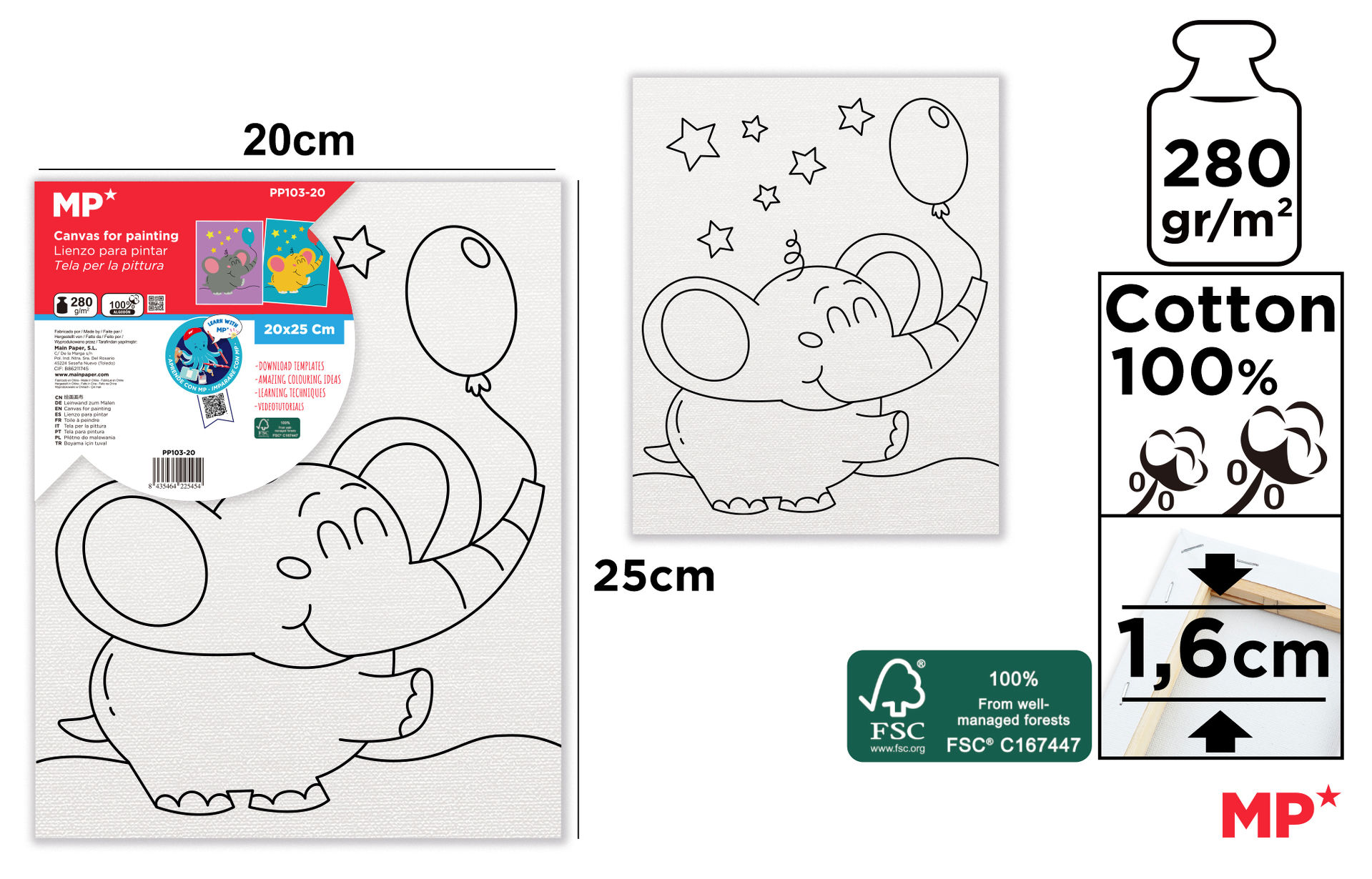 TELA INFANTILE PER COLORARE 20X25CM ARTIXArtix