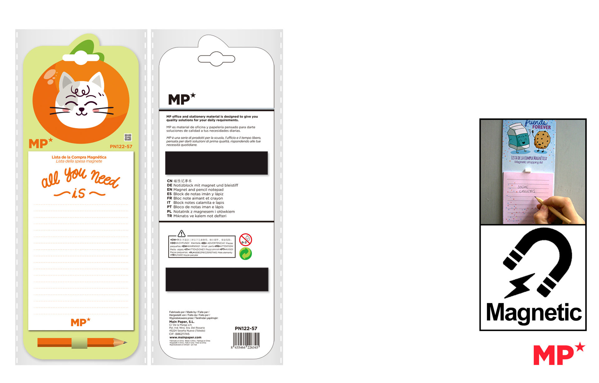 BLOCCO NOTE MAGNETICO CON MATITA MPMp