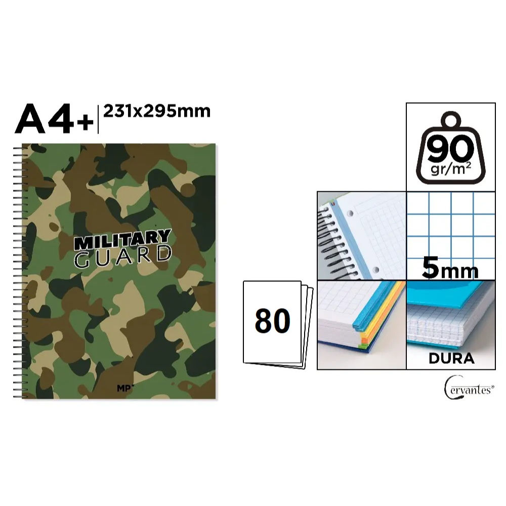 NOTEBOOK RIGIDO A4+ MILITARY - 5MMMp