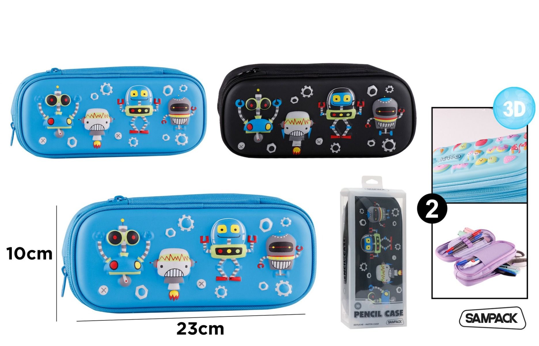 SAMPACK ASTUCCIO 3D 2 ZIP ROBOTSampack