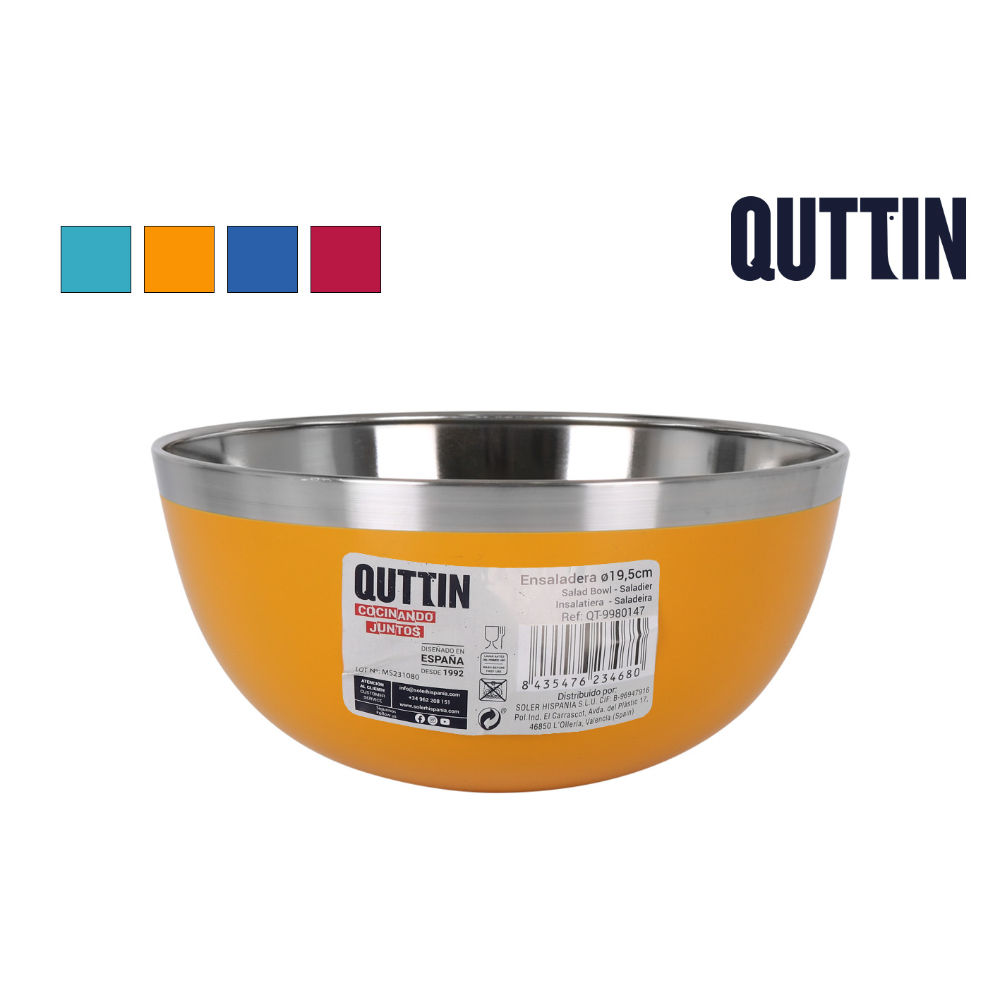 INSALATIERA AC.?19.5CM ASSORT. 4COLORI.QUTTINQuttin