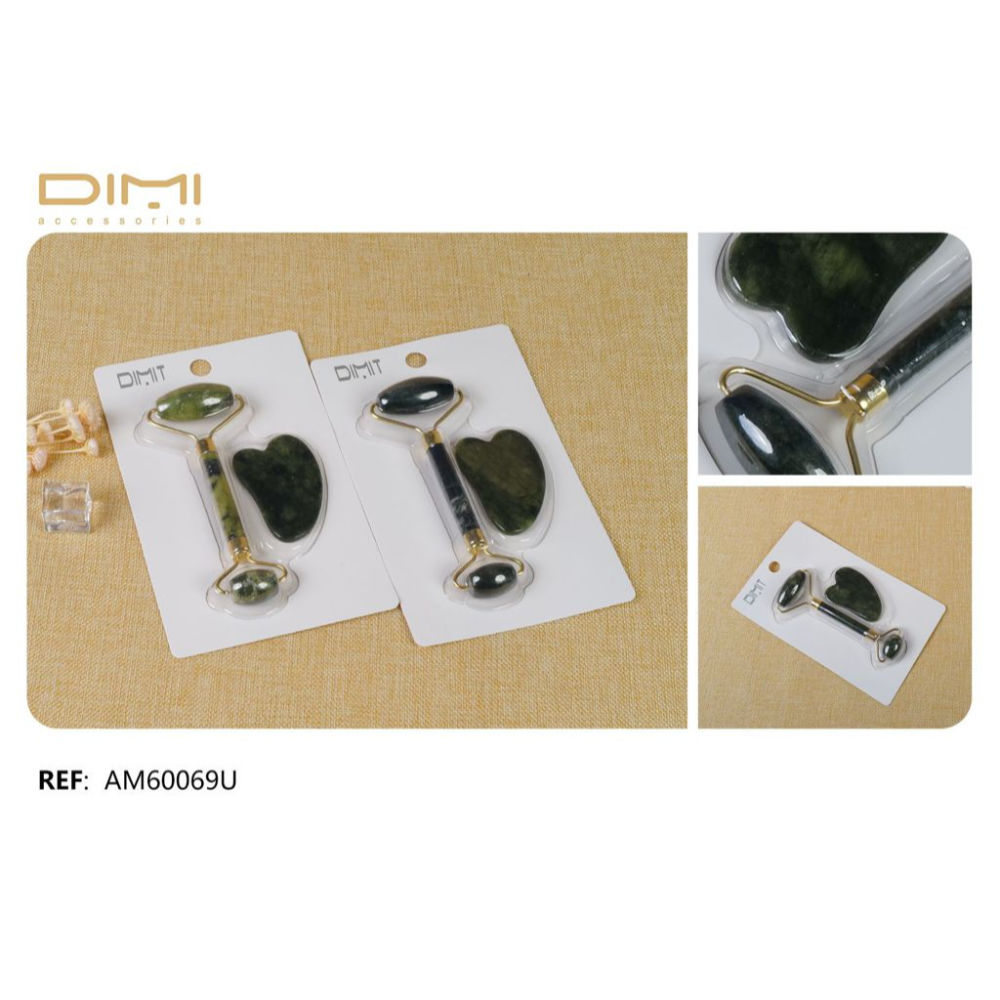 DIMI - SET MASSAGGIATORE VISO IN GIADA 2PZDimi