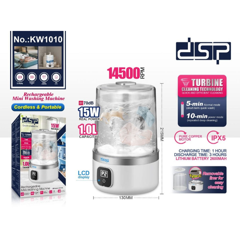 Mini Lavatice KW1010 - 15W  14500RPM - 1LDsp