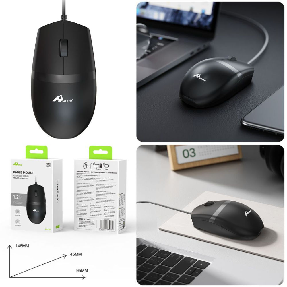 Mouse con Filo MS-055 - NeroHome