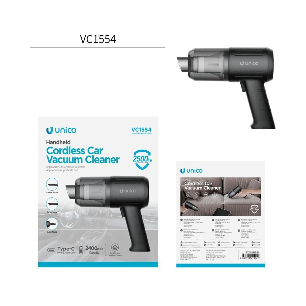 Aspirapolvere Portatile per Auto VC1554 - NeroUnico