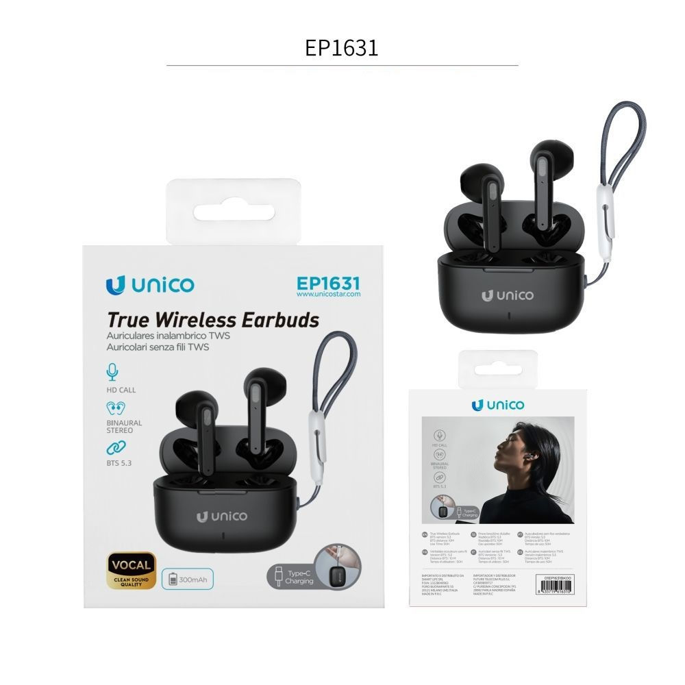 Auricolari Bluetooth TWS EP1631 - NeroUnico
