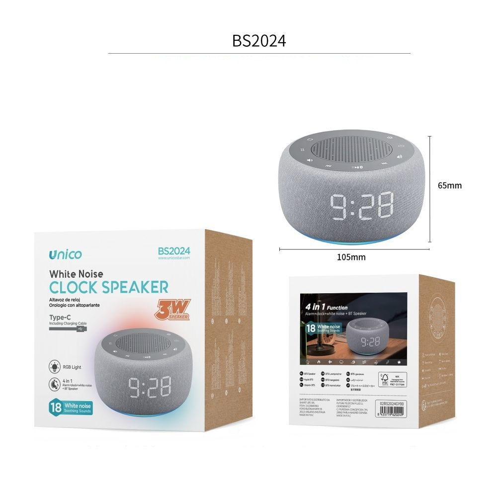 OROLOGIO BLUETOOTH CON ALTOPARLANTE + WHITE NOISEUnico