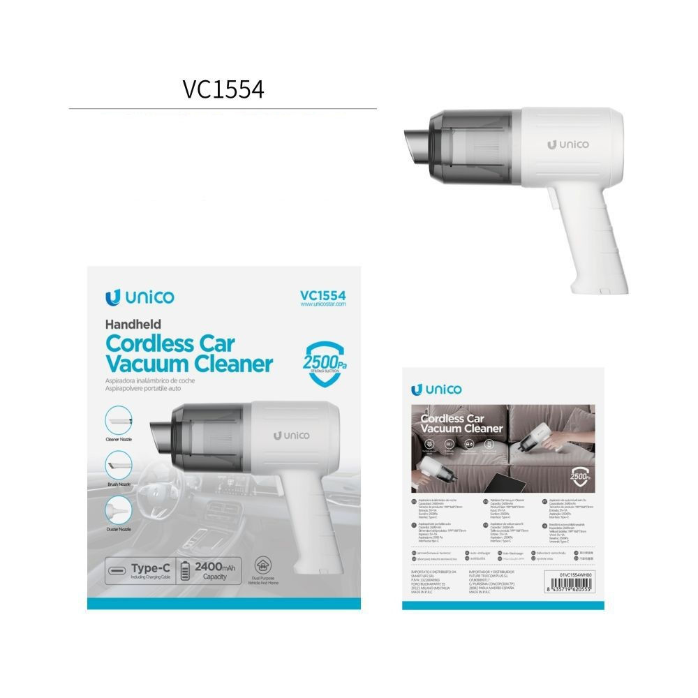 Aspirapolvere Portatile per Auto VC1554 - BiancoUnico
