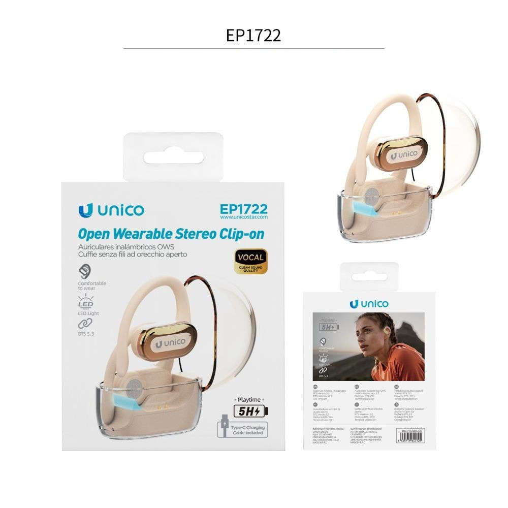 Auricolari Bluetooth OWS EP1722 - BeigeUnico