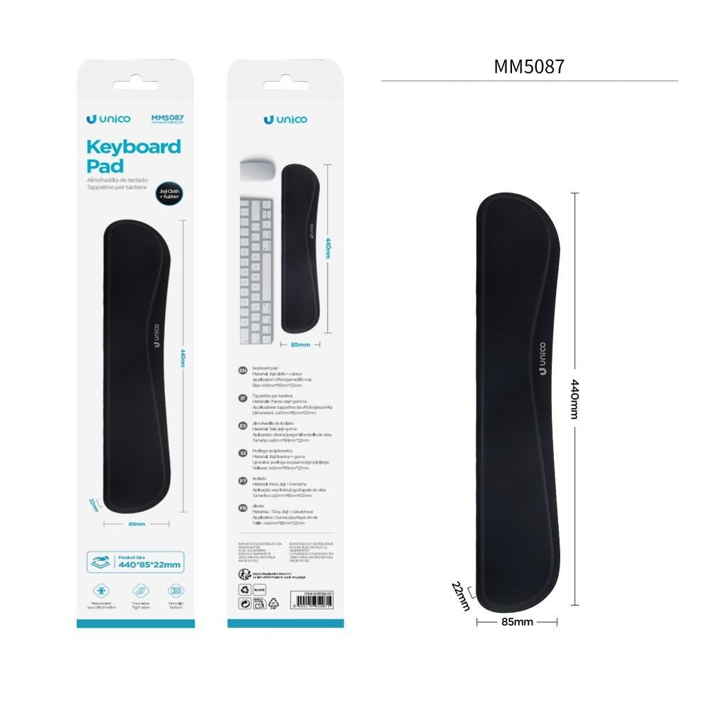 Tappeto Poggiapolsi per Tastiera MM5087 - NeroUnico