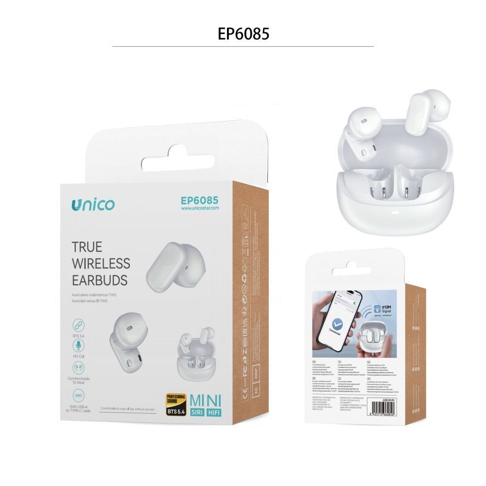 Auricolari Bluetooth TWS EP6085 - BiancoUnico