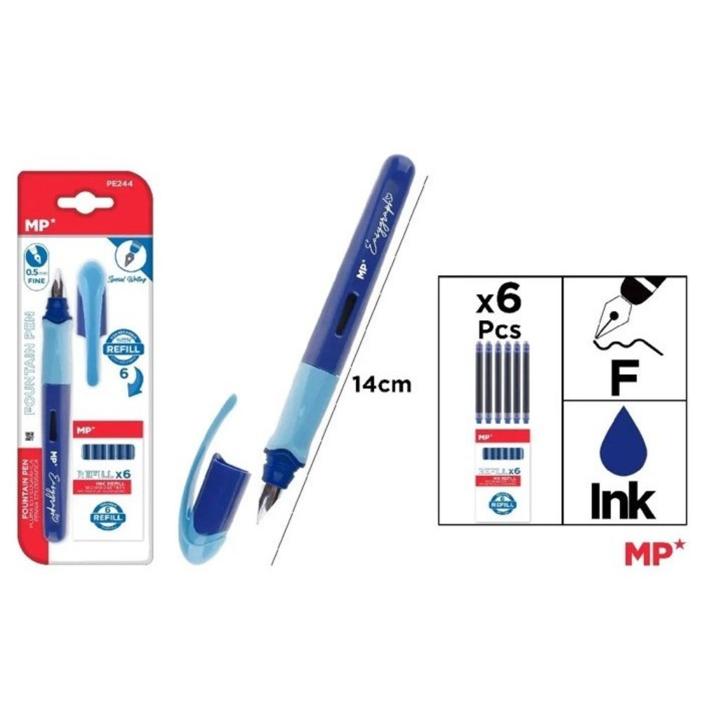 MP PENNA STILOGRAFICA BLU + 6 REFILL BLUMp