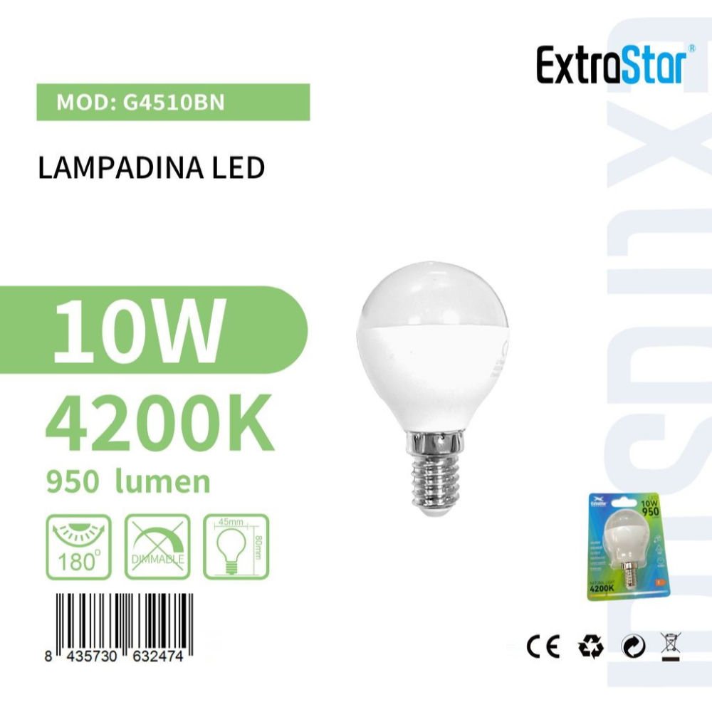 Lampadina LED E14 10W 950LM - Luce Naturale 4200KExtrastar
