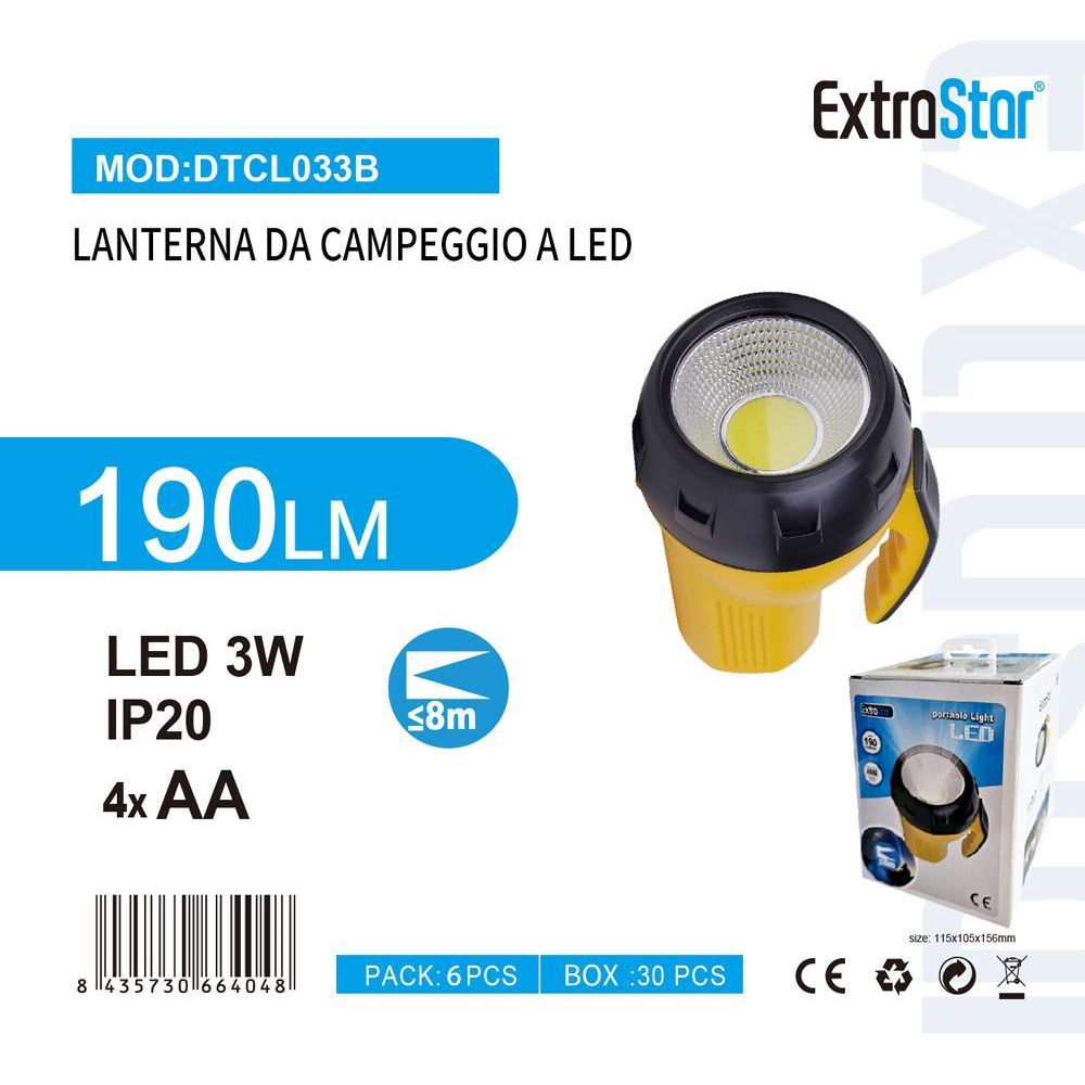 TORCIA LED GIALLA 3W 6500KExtrastar