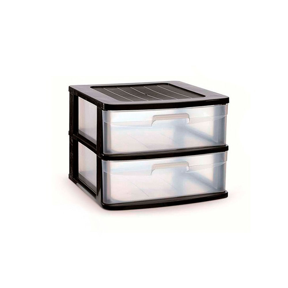 CASSETTIERA SENA 2 CASSETTI - NEROPlastic Forte