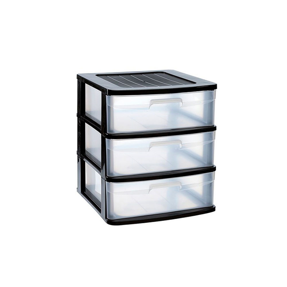 CASSETTIERA SENA 3 CASSETTI - NEROPlastic Forte