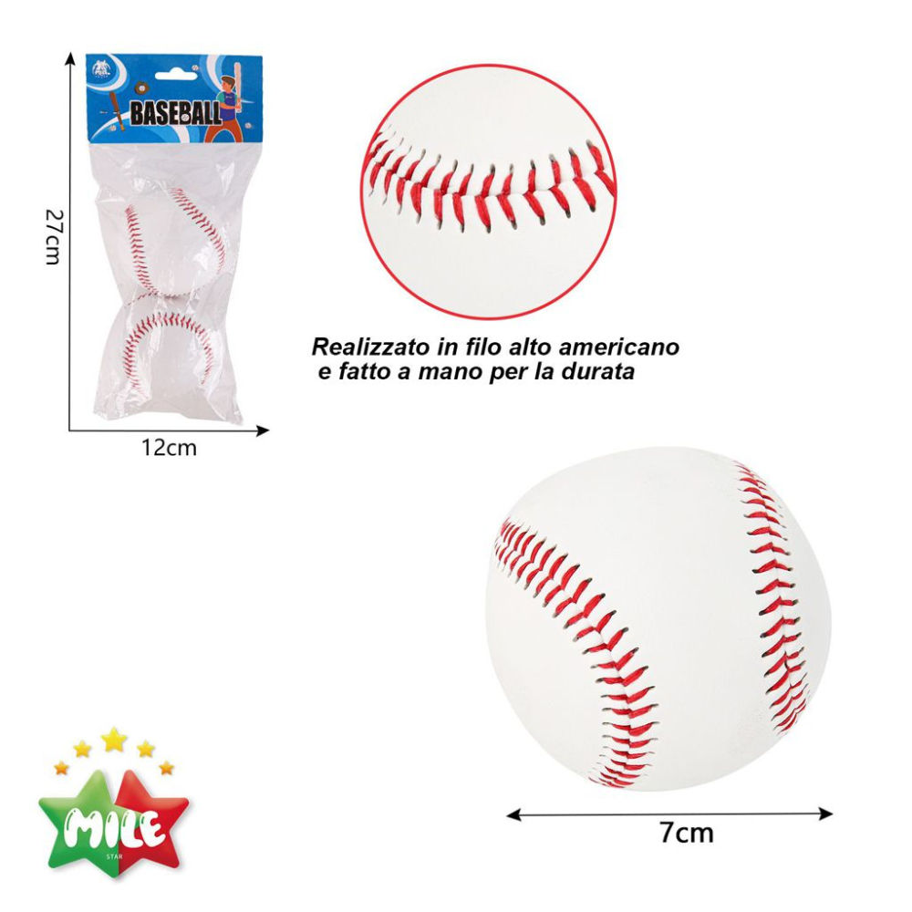 MSSP00045 BASEBALL CON NUCLEO IN GOMMA PVC (SET DIMile Star