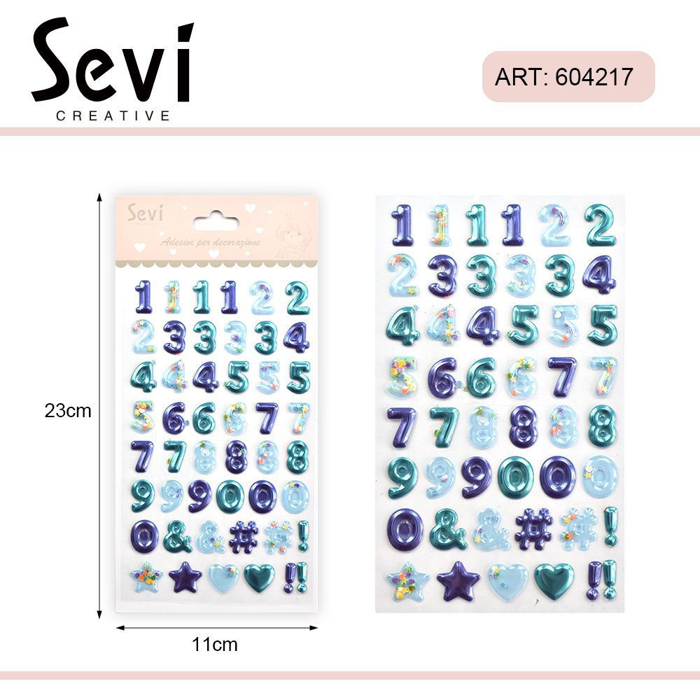 NUMERI ADESIVI 3D - BLUSevi
