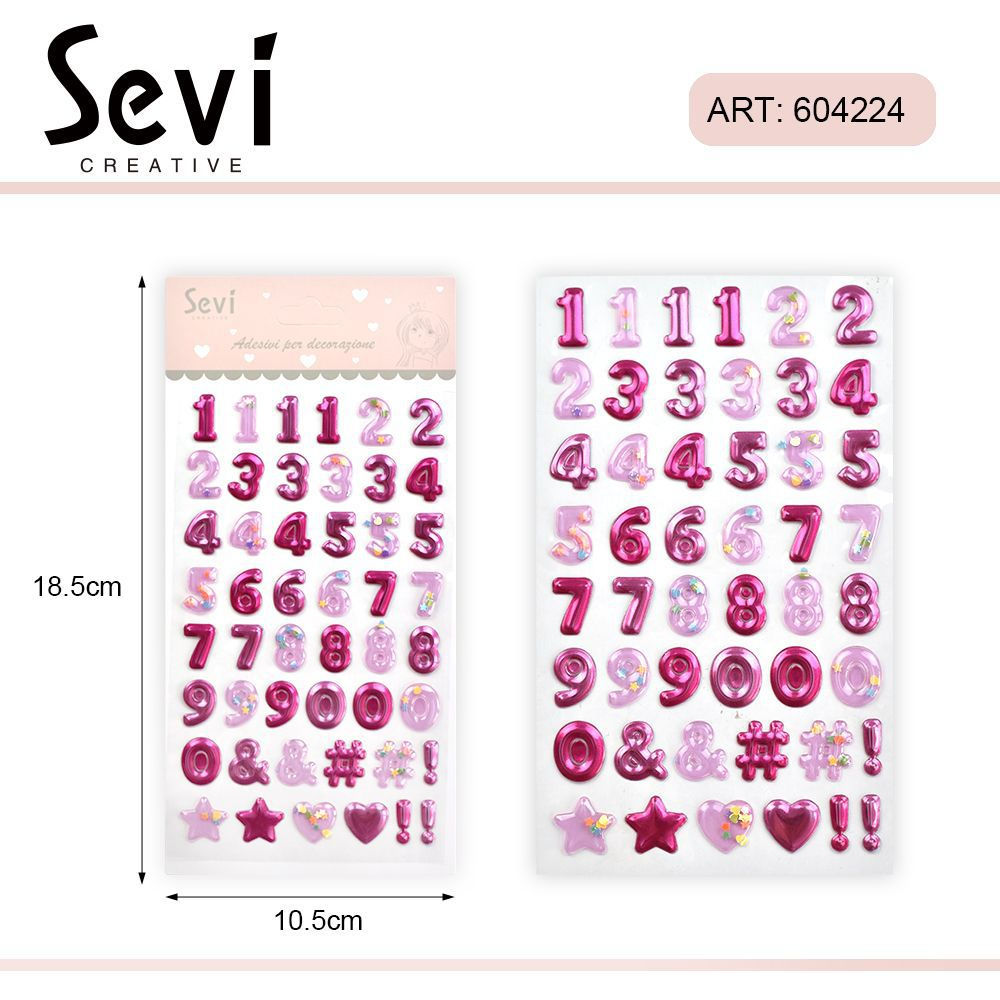 NUMERI ADESIVI 3D - ROSASevi