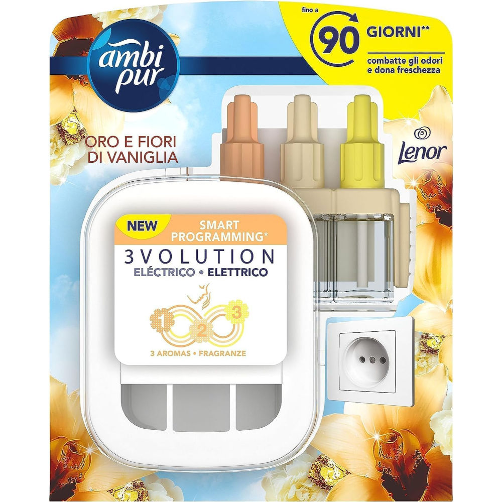 AMBIPUR KIT DIFFUSORE 3VOLUTION - ORO & VANIGLIAAmbipur