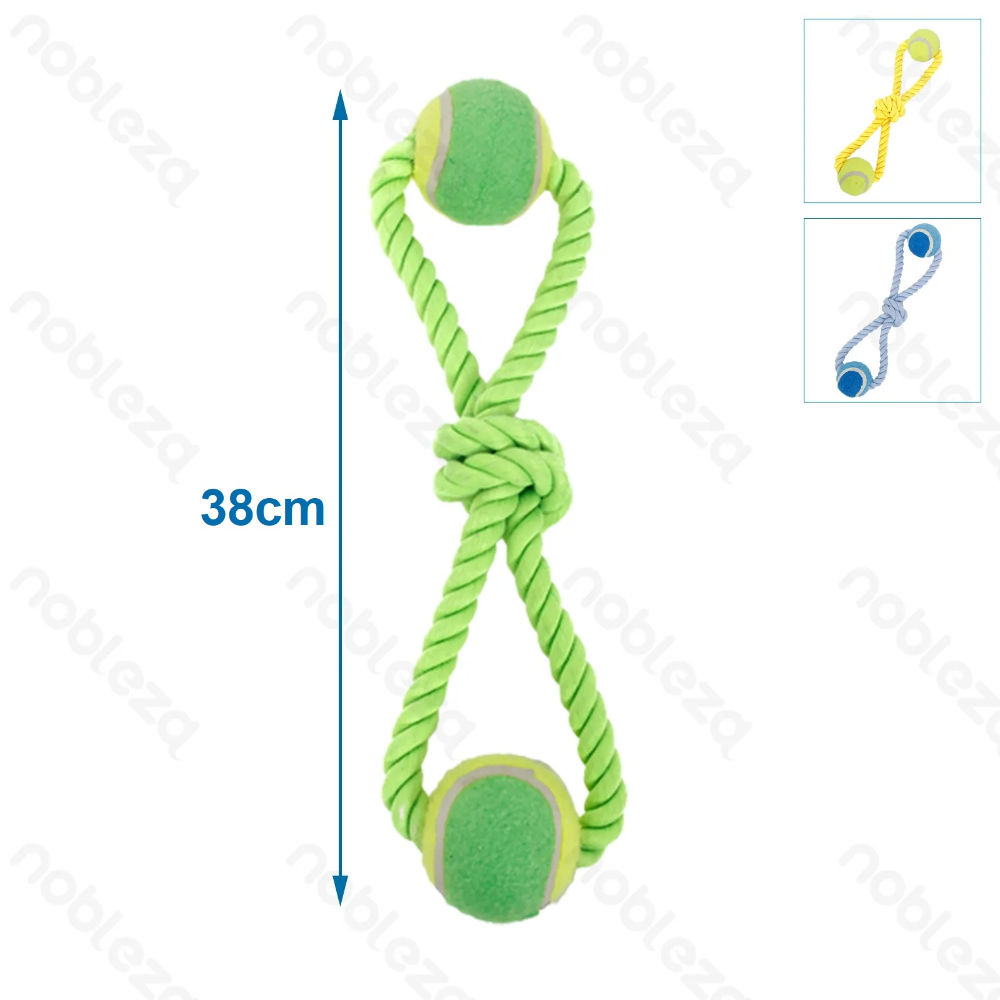CORDA CON 2 PALLINE DA TENNIS PER CANI - 38CMNobleza