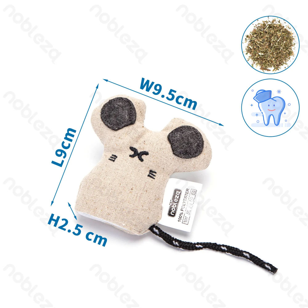 Peluche Topolino con Erba Gatta - 9,5x9cmNobleza