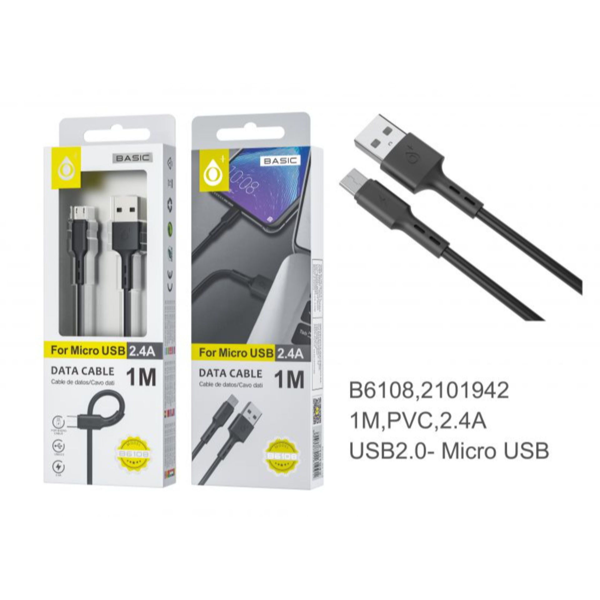 B6108 NE, CAVO DATI FLAUTO S.BASIC PER MICRO USB,