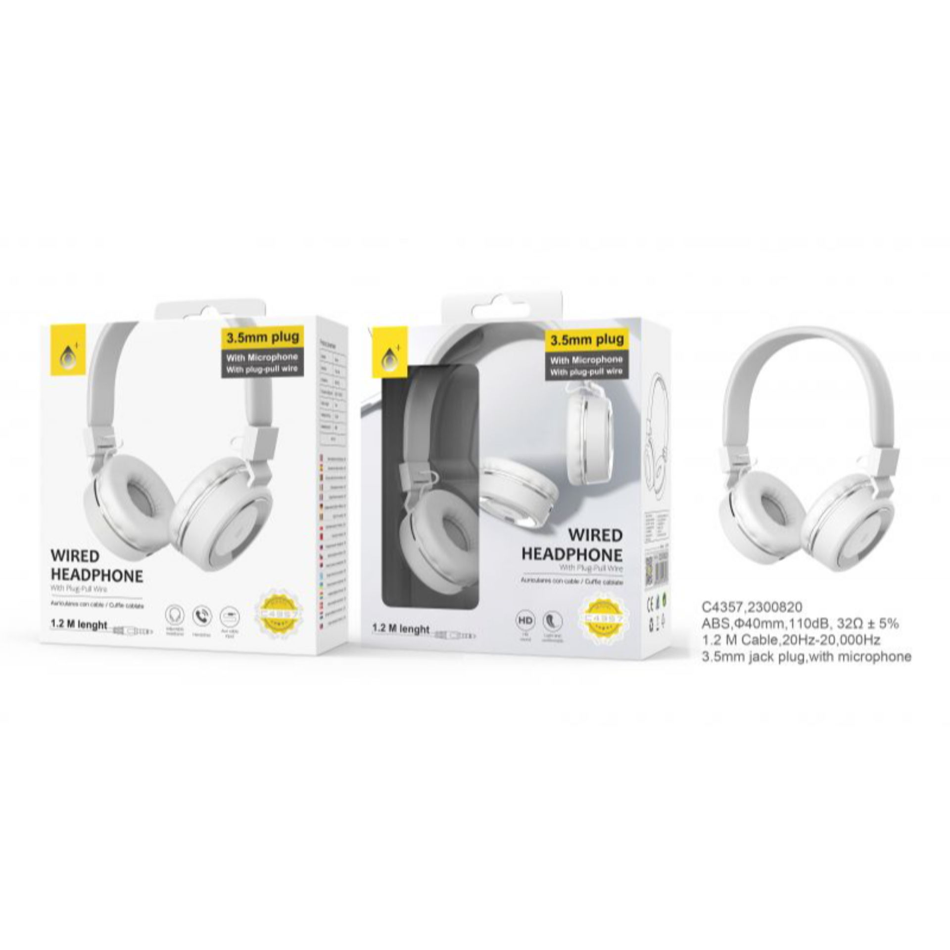 ONEPLUS CUFFIE OVER-EAR CAVO AUX CON MICROFONO BIANCOOne Plus
