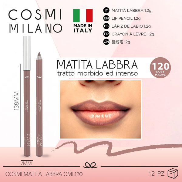 Set 12 Matite Labbra Cosmi – Rosy Mauve n.120Cosmi